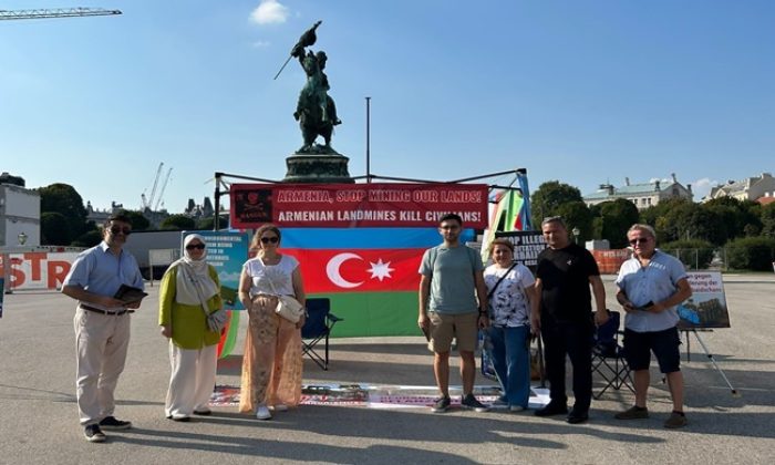 Vyananın mərkəzində Azərbaycan icmasının etiraz aksiyası təşkil edilib