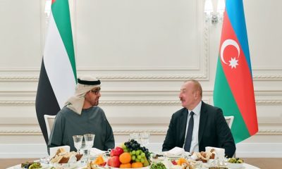 İlham Aliyev adına ülkemize resmi ziyarette bulunan Birleşik Arap Emirlikleri Devlet Başkanı Şeyh Muhammed bin Zayed Al Nahyan onuruna resmi bir ziyafet düzenlendi.