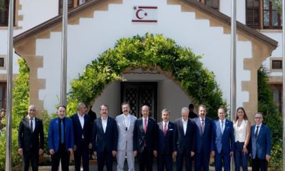 Cumhurbaşkanı Ersin Tatar, Türkiye Odalar ve Borsalar Birliği (TOBB) Başkanı Rifat Hisarcıklıoğlu ve beraberindeki heyeti kabul ederek görüştü